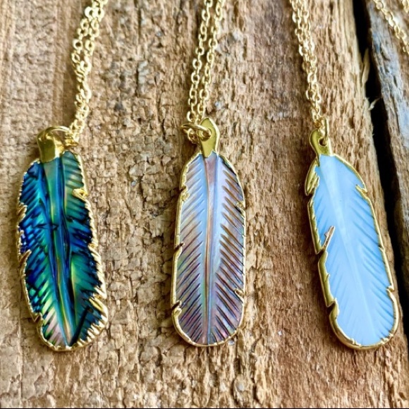 Abalone feather necklace - Picture 2 of 8